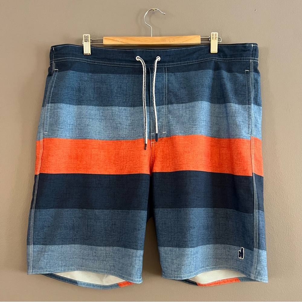 Johnnie-O Shore Half Elastic Surf Shorts Swim Trunks Color Block Multicolor XL